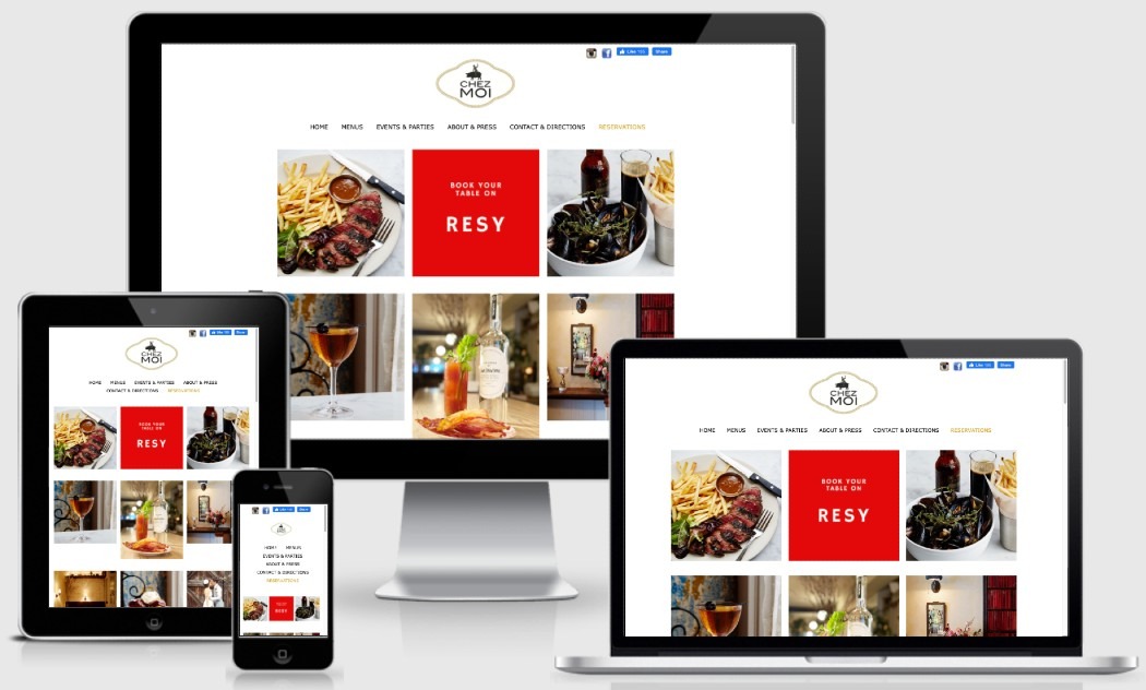 Chez Moi - restaurant website built by NY web designs