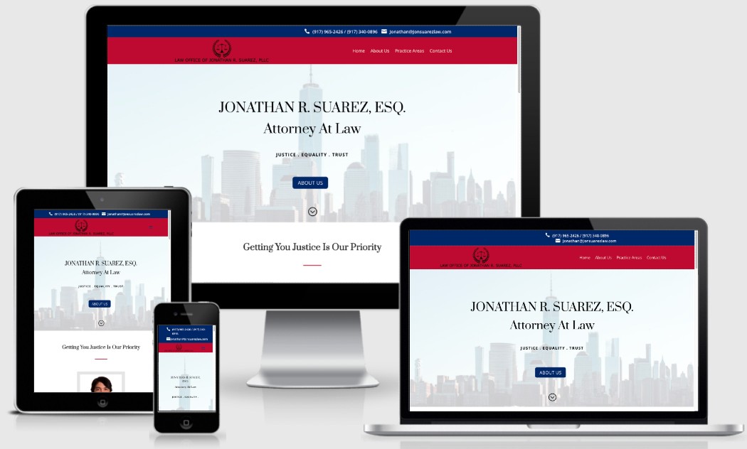 jonathan suarez - attorney/lawyer website built by new york website designer