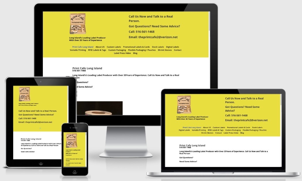 Print Cafe Long Island - website created by NYC web designer