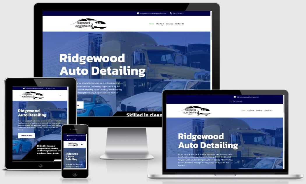 Ridgewood Auto Detailing - website created by New York website designer