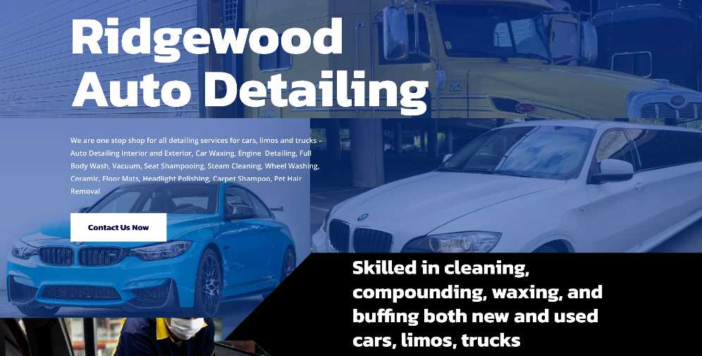 Ridgewood Auto Detailing website by queens website design