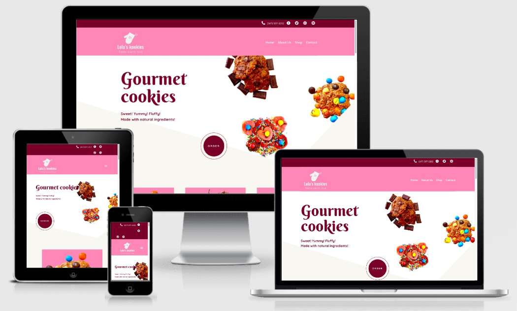 lola's kookies - website created by Houston web designer and developer