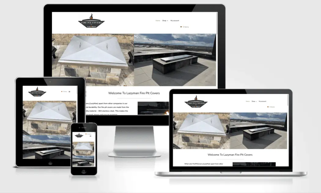 fire pit covers website built by A B Websites - NYC Web Design