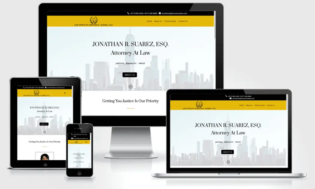 law office of jonathan suarez website built by A B Web Designs - nyc web design